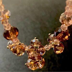 Elegant Brown Crystal Necklace